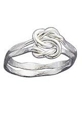 superb teeny love knot silver baby ring   